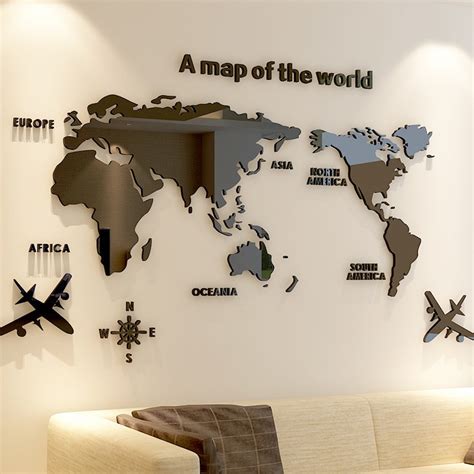 世界地圖壁掛 兔子代表